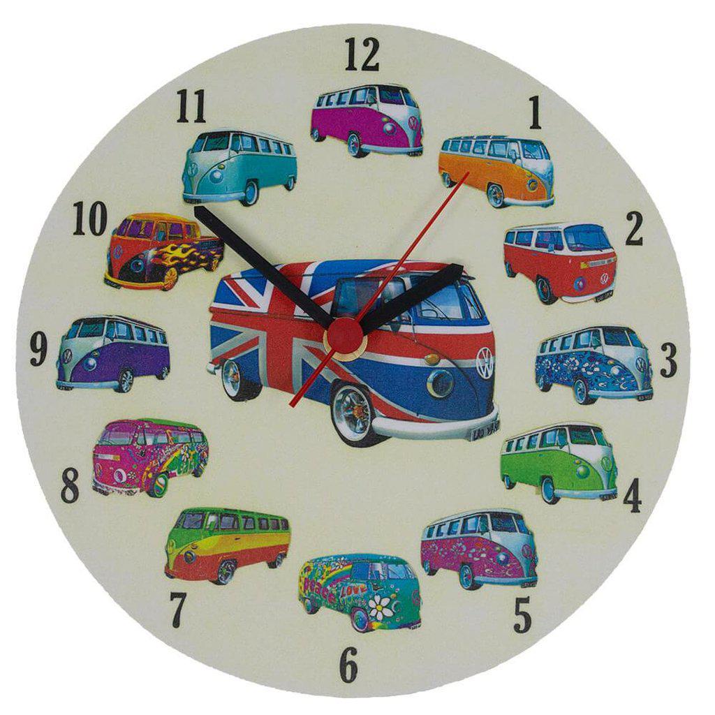 VW Camper Van Collage Wall Clock - Gift Present - Wheelygifts