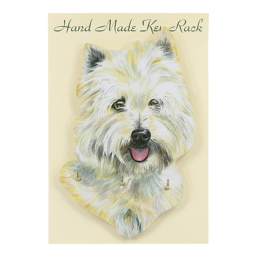 West Highland White Terrier Dog Handmade Wooden Key Rack