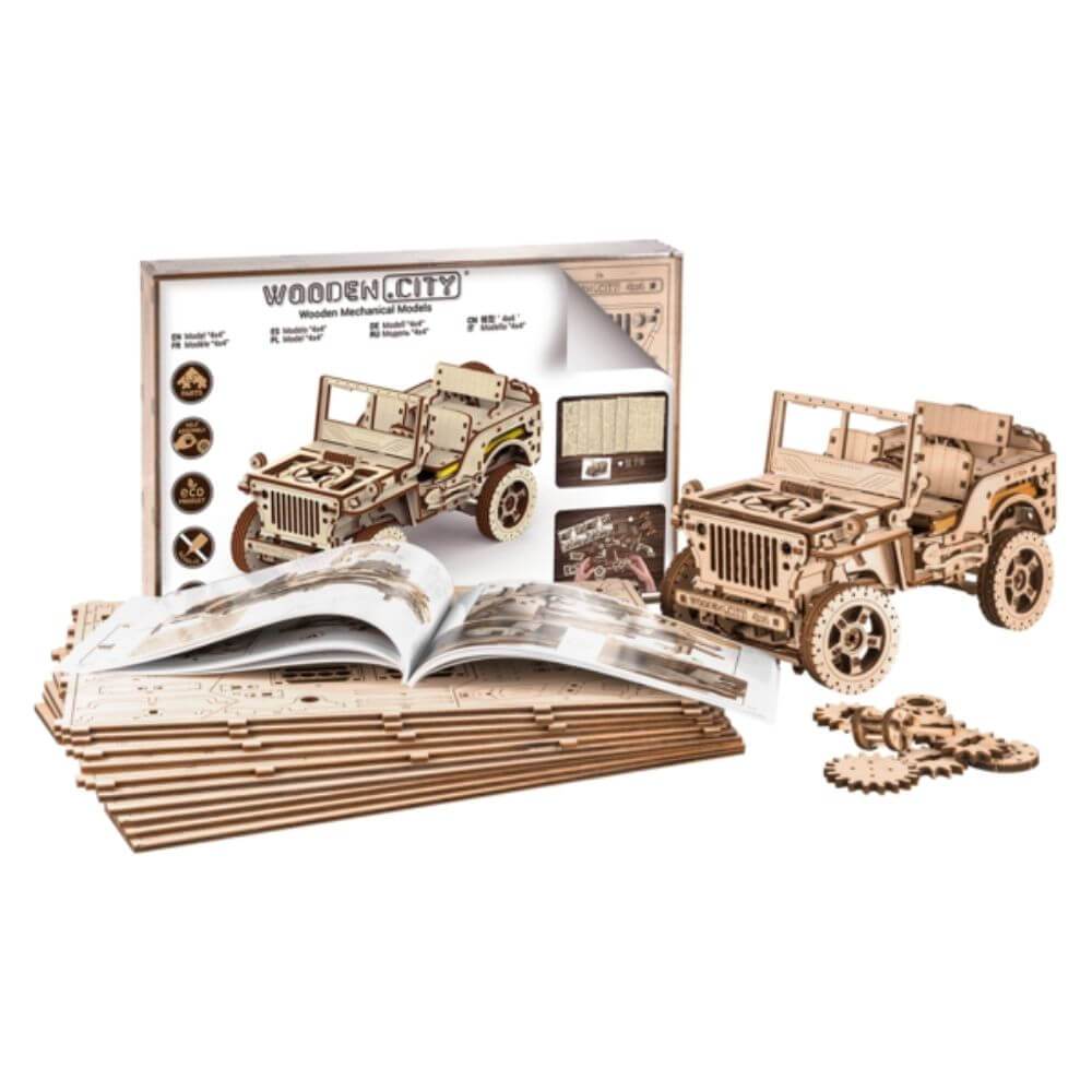 4x4 Jeep Style Wooden Mechanical Model Kit