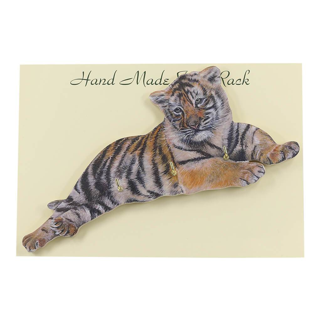 Tiger Cub Handmade Wooden Key Rack