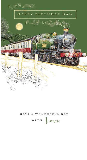 Steam Train Dad Happy Birthday Card