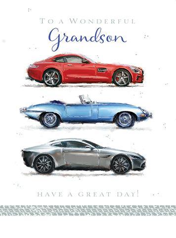 Grandson Happy Birthday Dream Cars Card