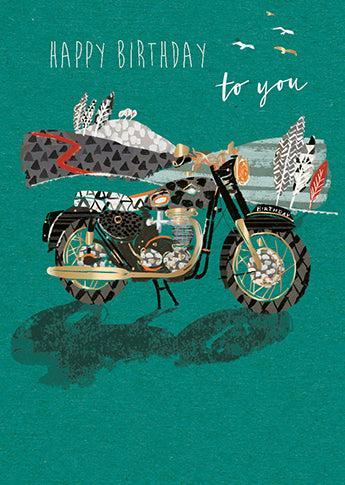 Motorcycle Happy Birthday Card