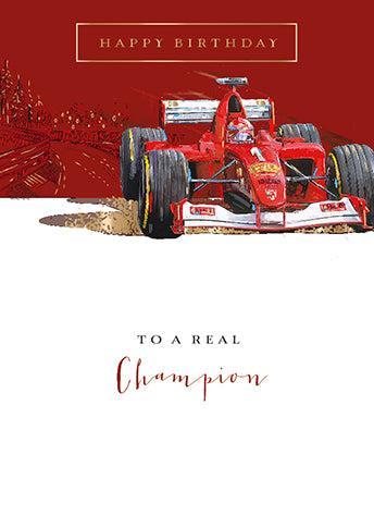 Formula One Racing F1 Car Birthday Card