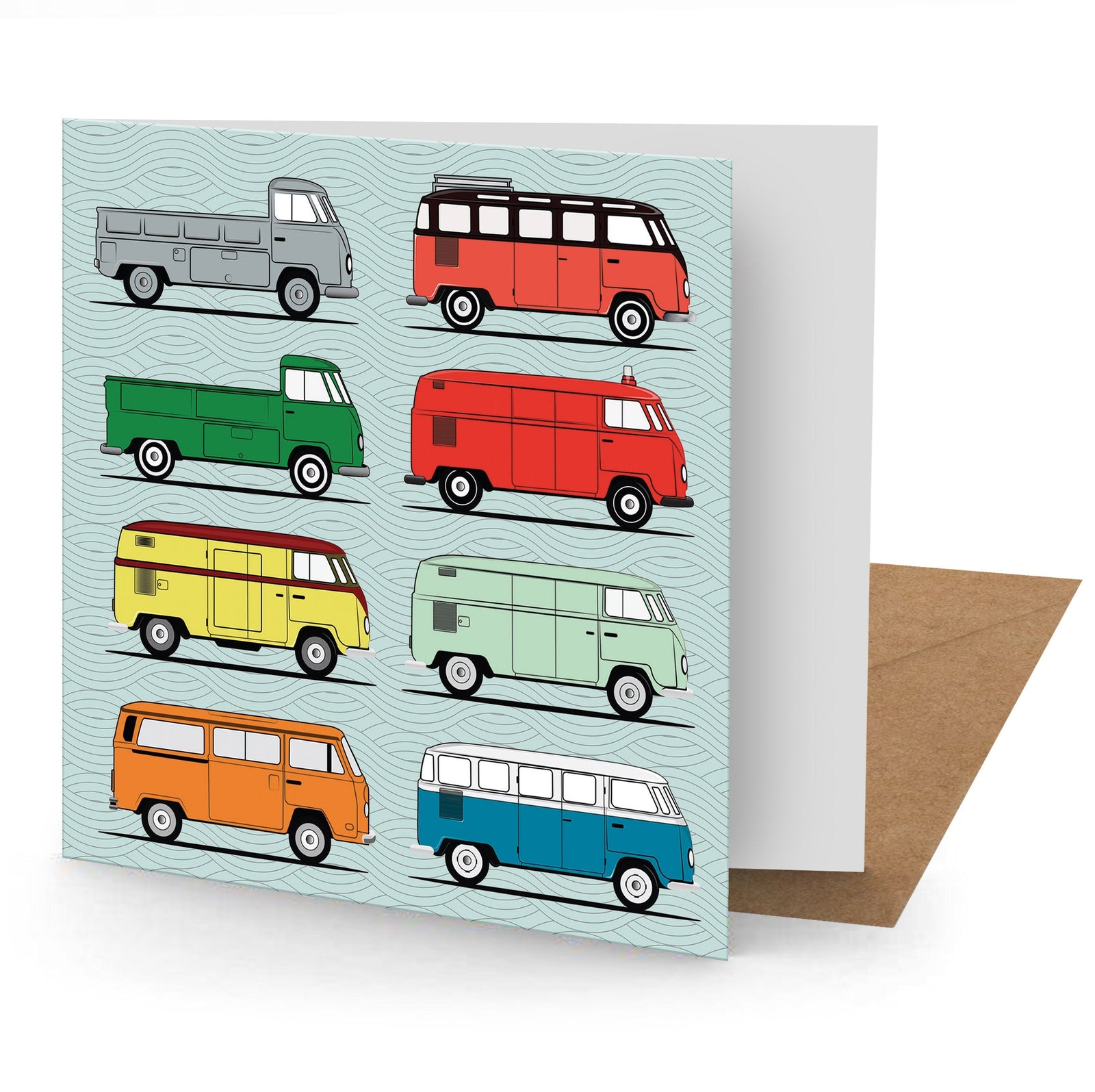 Camper Van Greetings Card Blank