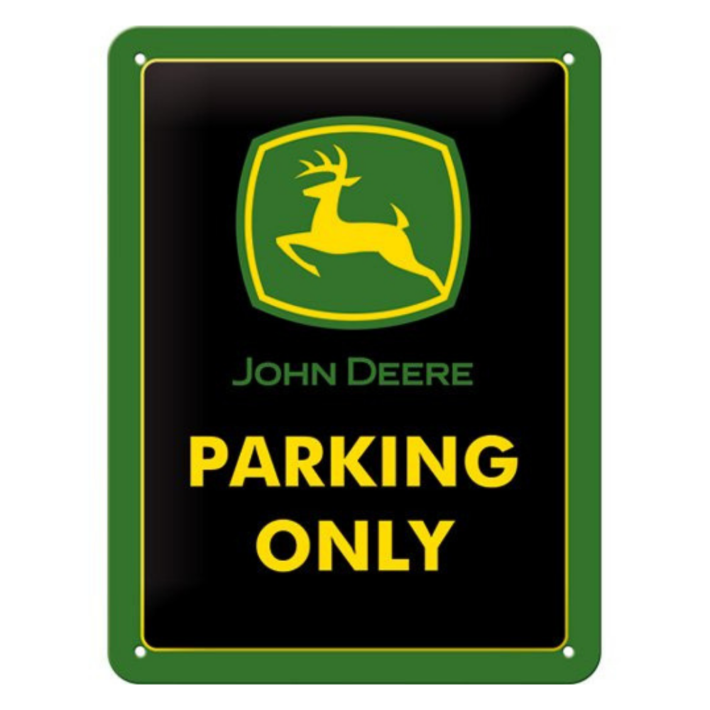 John Deere Tractor Farm Machinery Parking Only Small Metal Sign Gift Presents