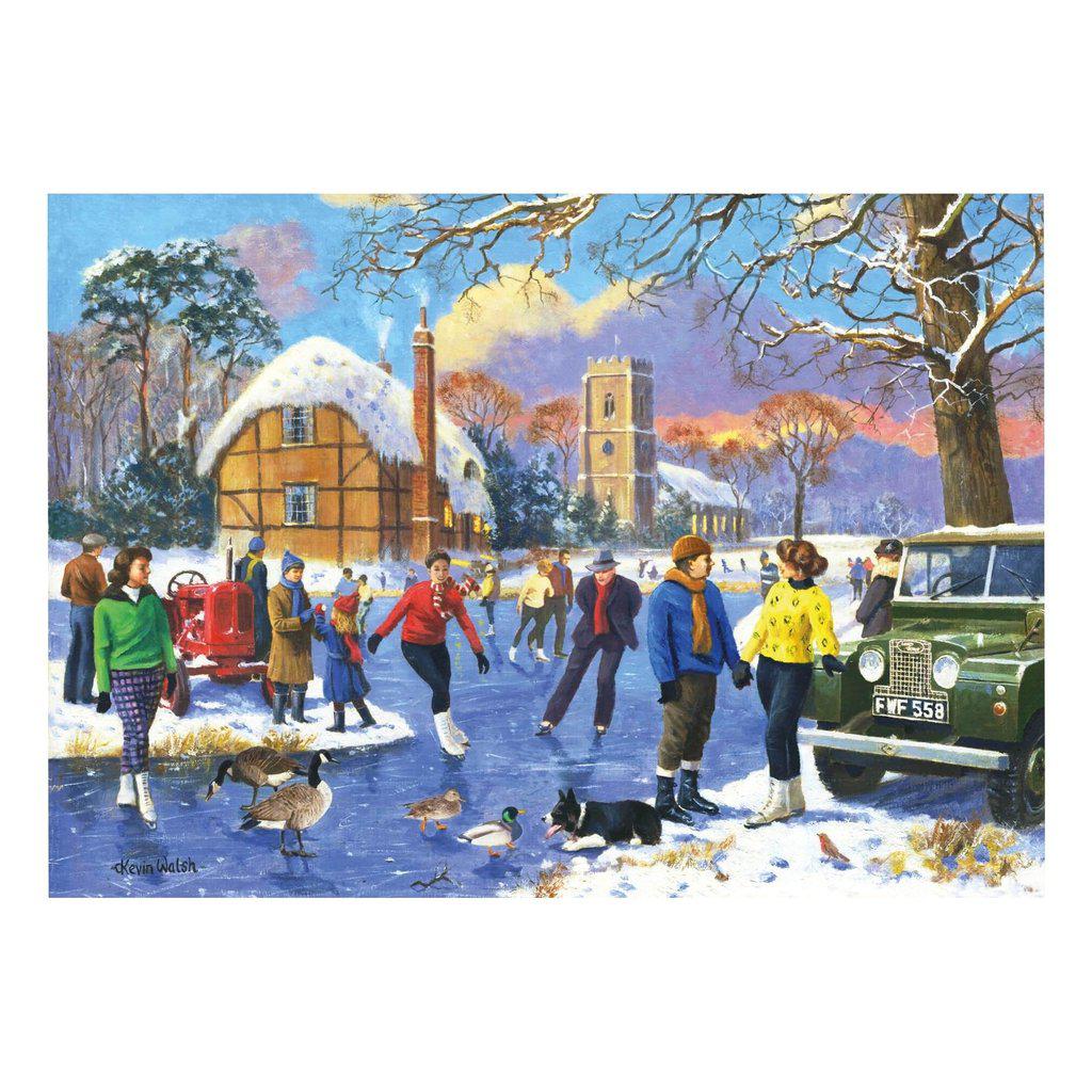 Land Rover Style Series I and Ice Skaters Jigsaw Puzzle 1000 Piece Boxed