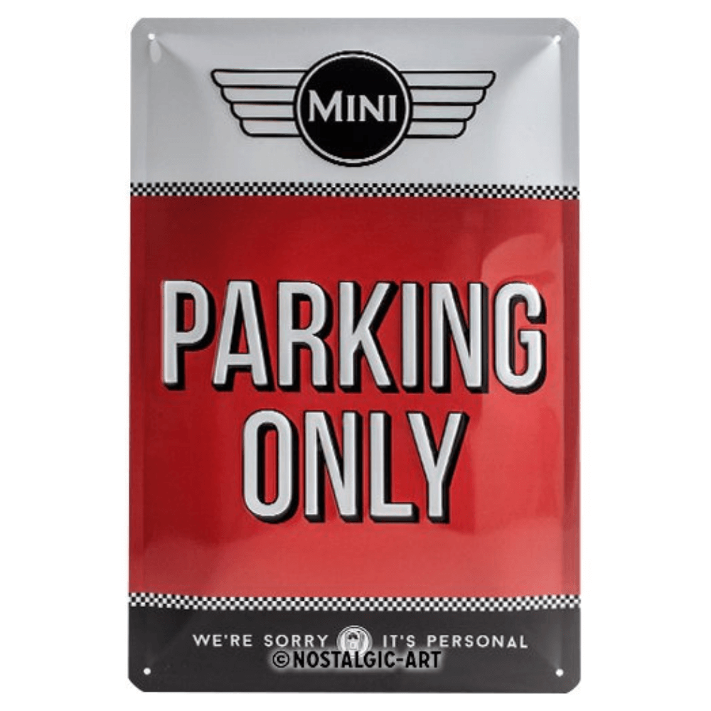 Official BMW Mini Parking Only Steel Embossed Metal Wall Sign Gifts Presents