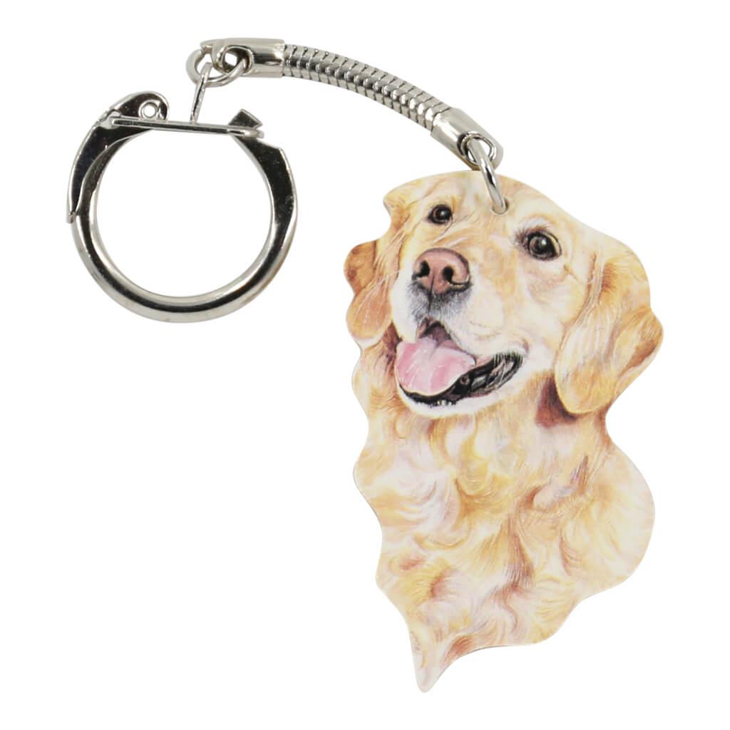 Golden Retriever Dog Handmade Wooden Keyring