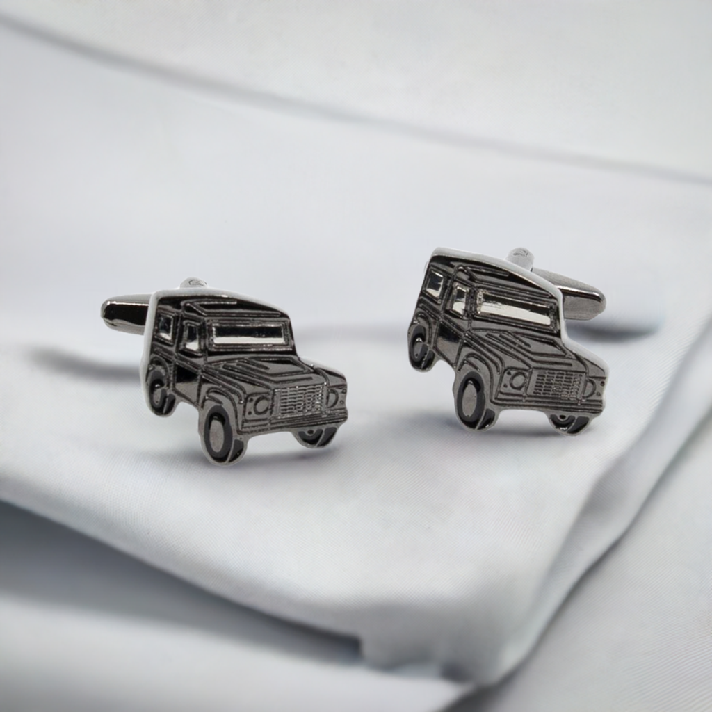 Land Rover Defender Cufflinks Rhodium Plated