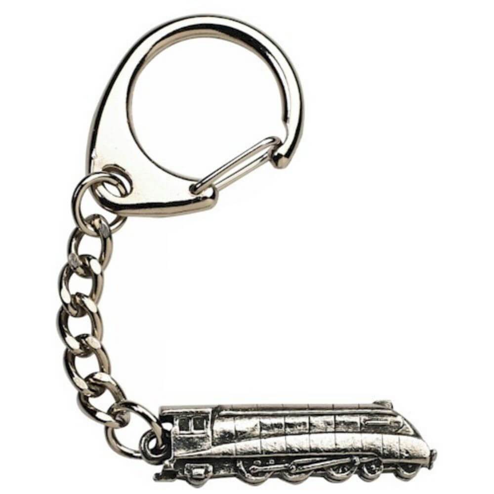 Mallard Train Metal Keyring Hand Cast In Fine Pewter