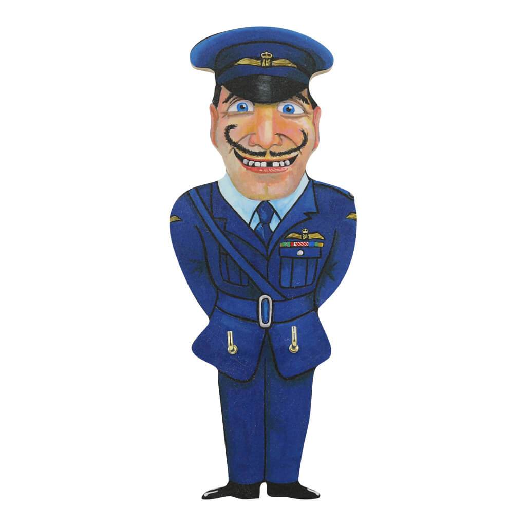 RAF Officer Airman Handmade Wooden Key Rack