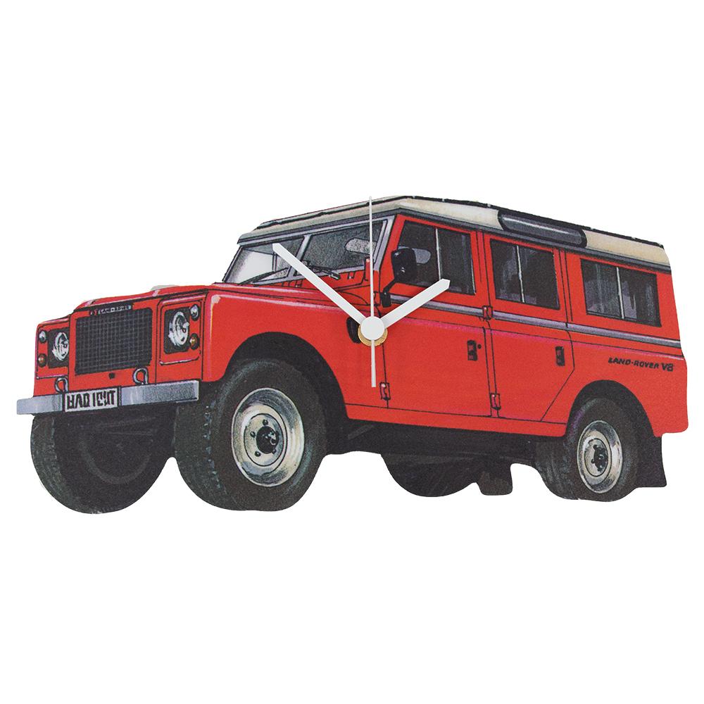Land Rover Style Series 3 Wooden Wall Clock Red Out Of Box