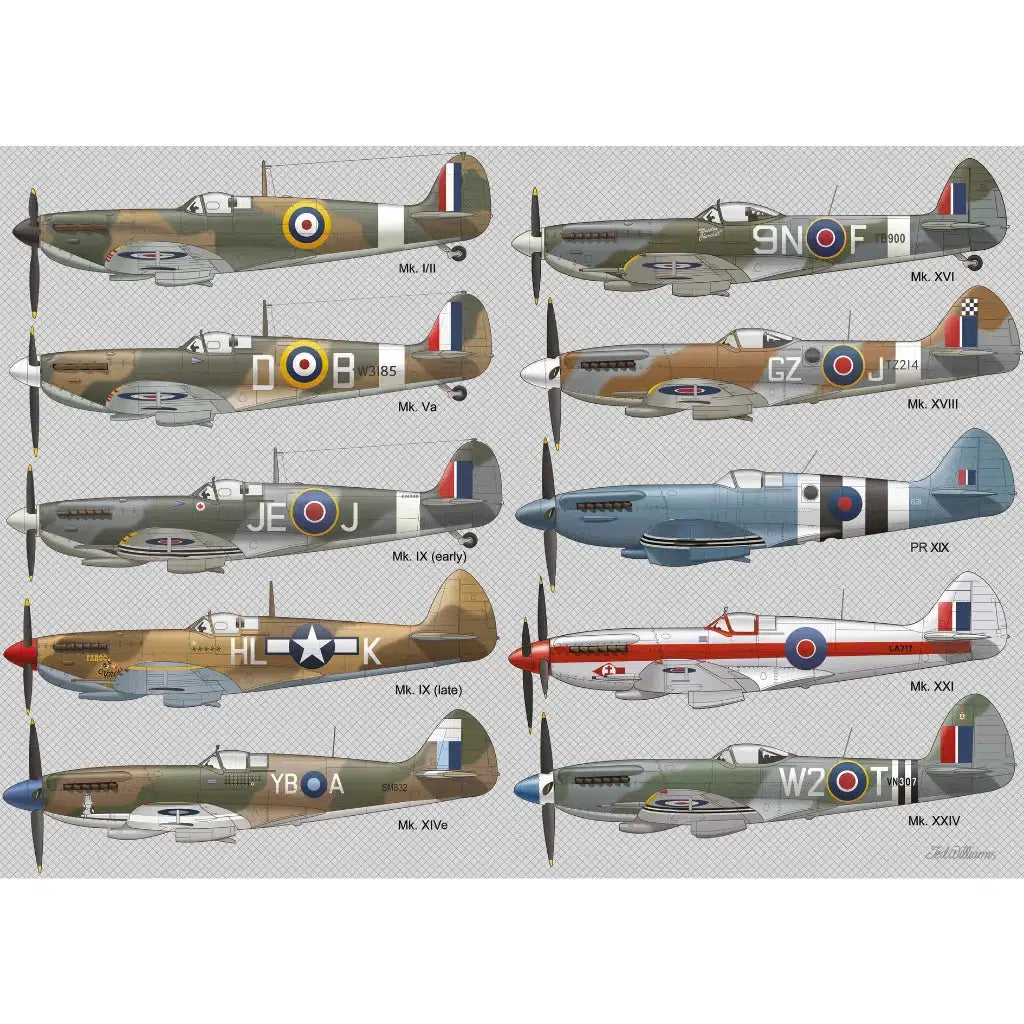 Spitfire Fighter Plane 1000 Piece Jigsaw Puzzle UK Made finished puzzle