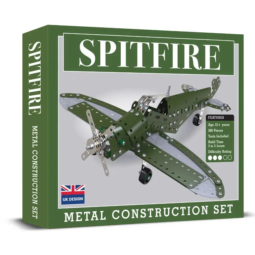 Spitfire Aircraft Metal Mechanical Model Construction Kit Set 2D box image