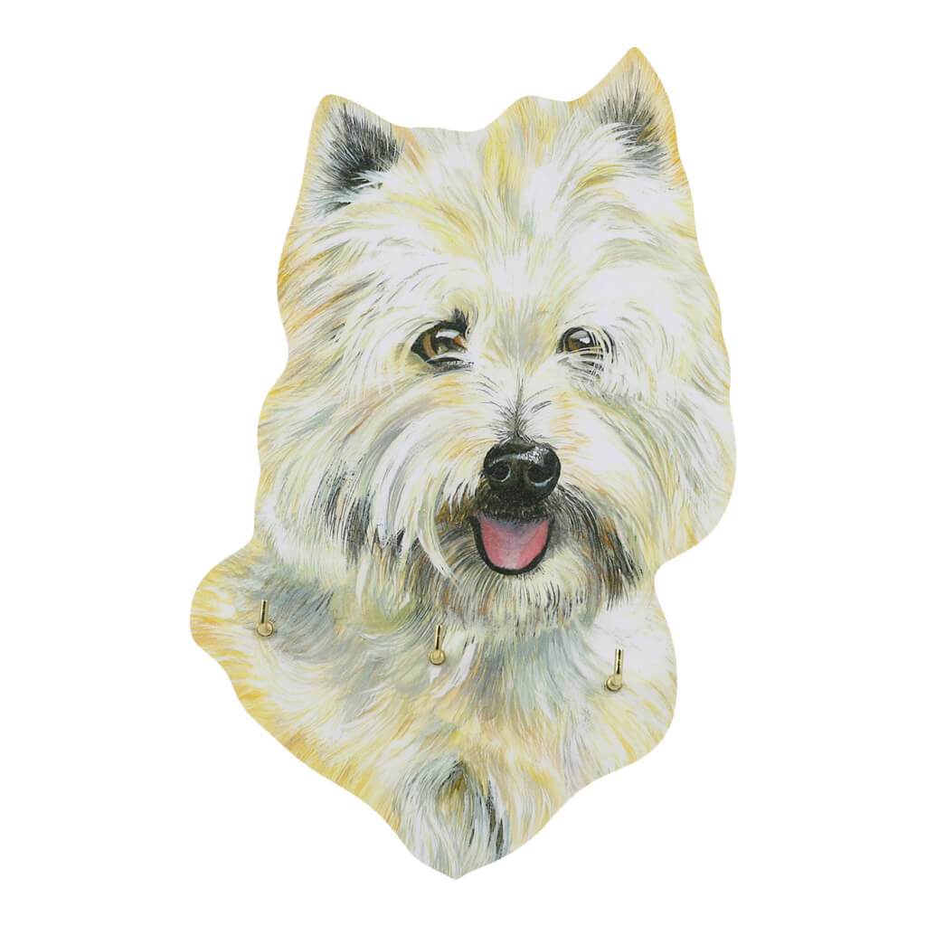 West Highland White Terrier Dog Handmade Wooden Key Rack