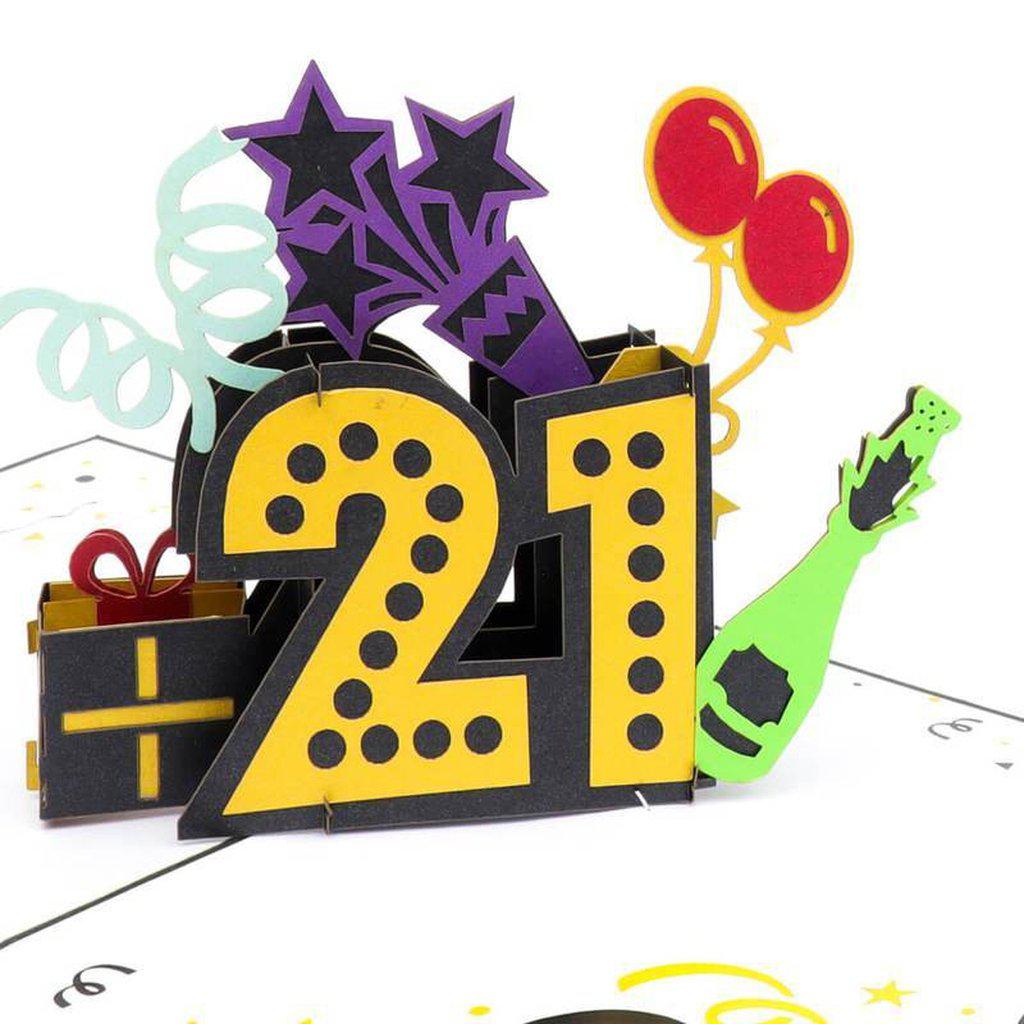 21st Birthday Pop Up Handmade 3D Card