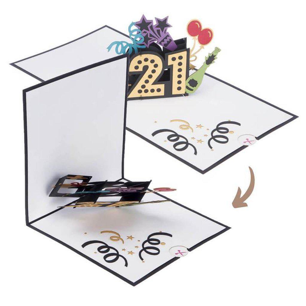 21st Birthday Pop Up Handmade 3D Card
