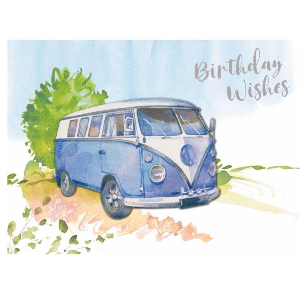 3D Blue Campervan Birthday Card