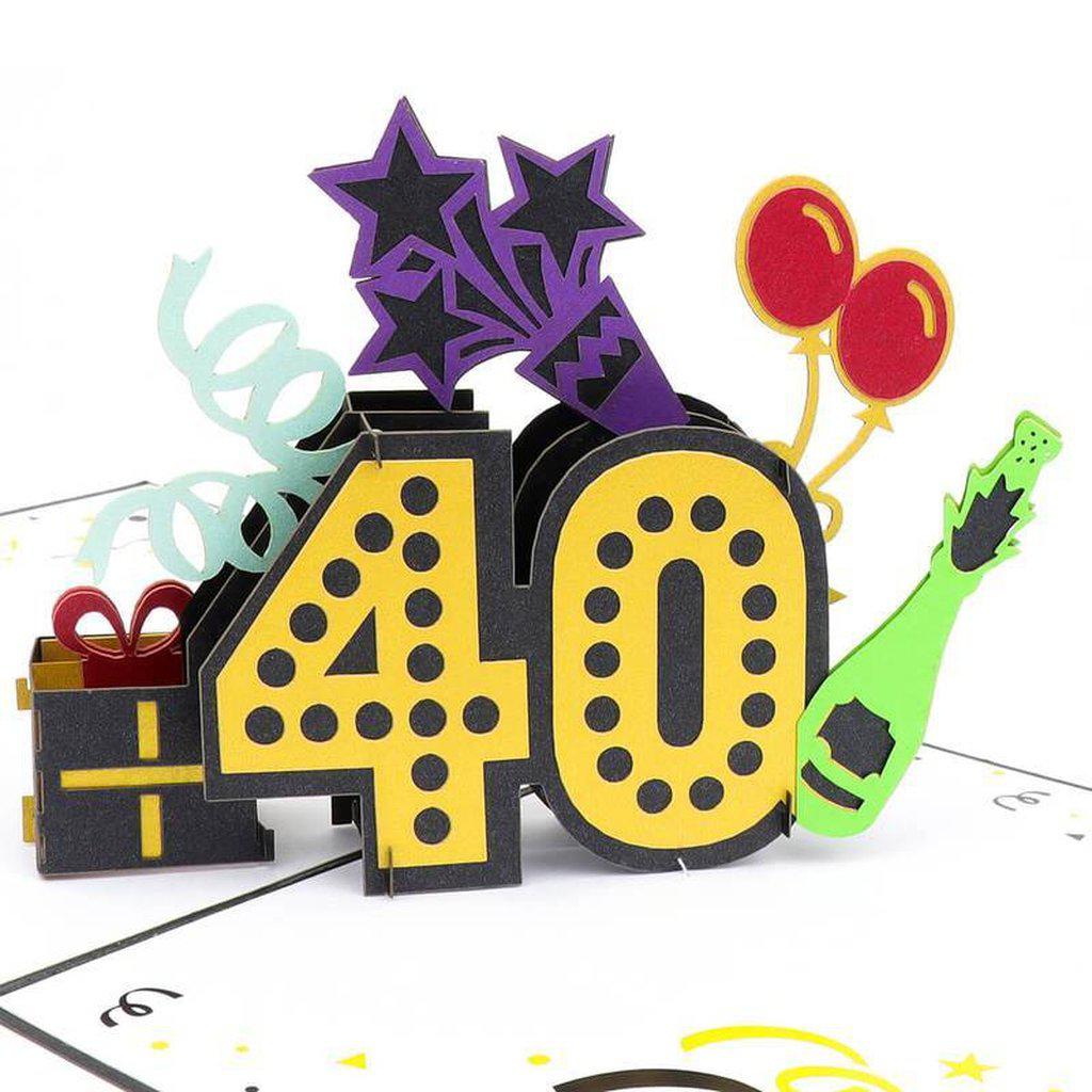 40th Birthday Pop Up Handmade 3D Card