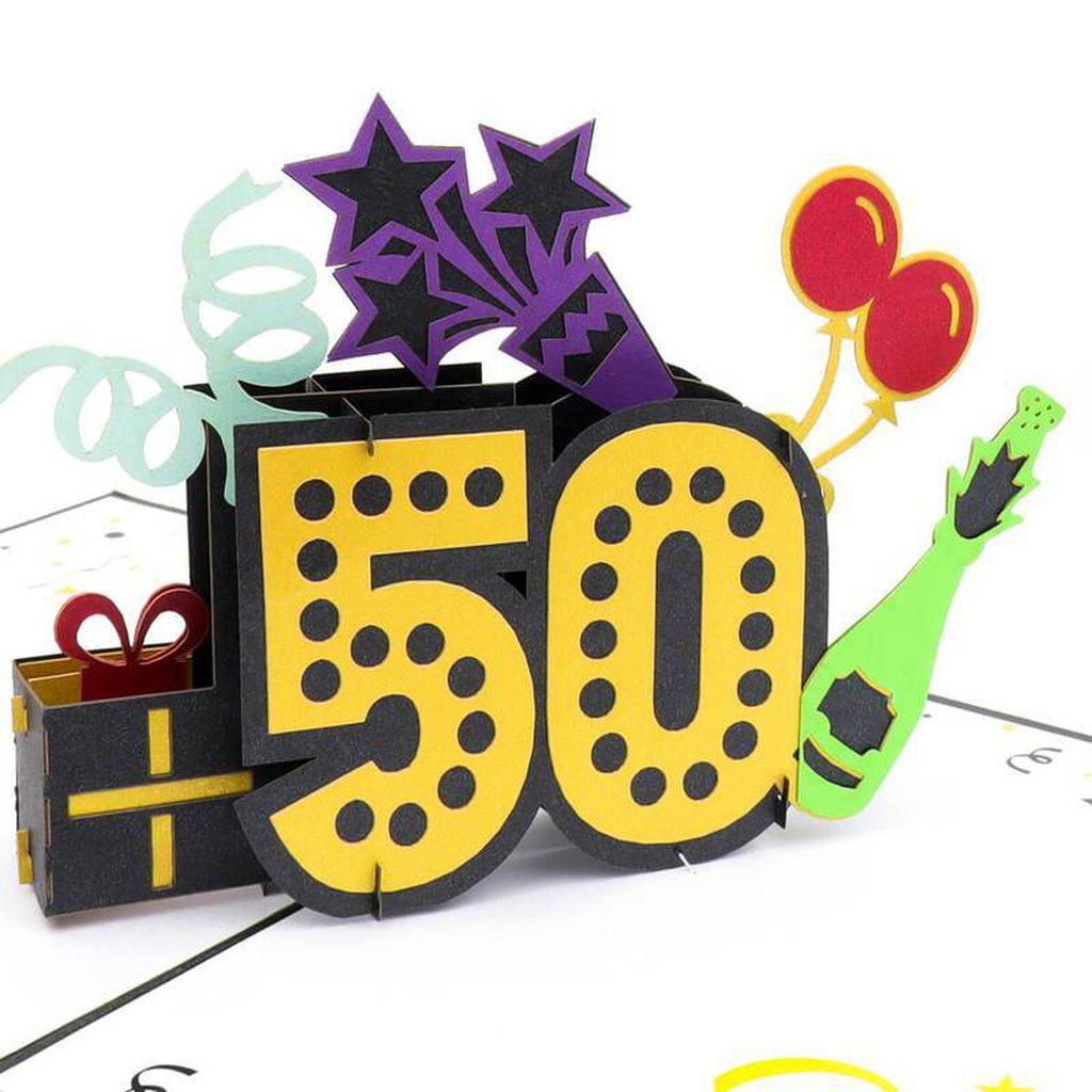 50th Birthday Pop Up Handmade 3D Card