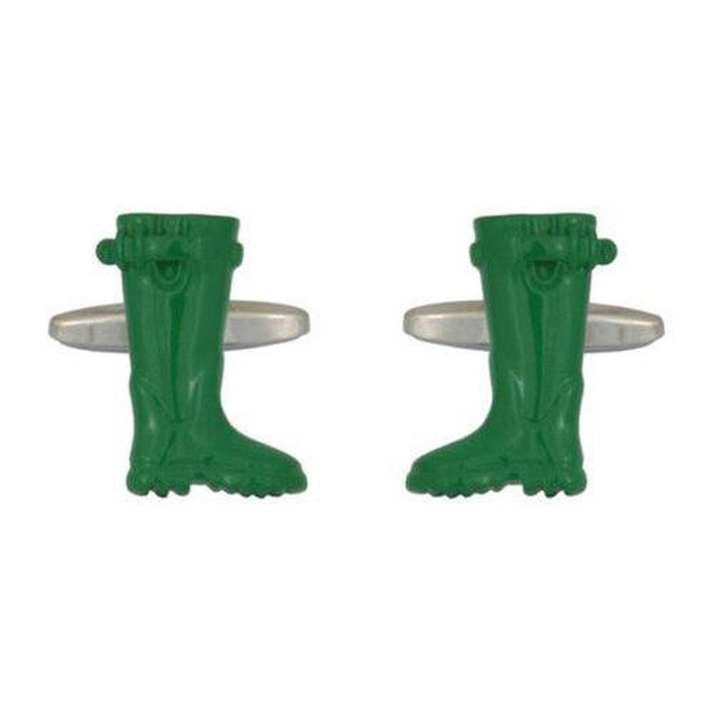 Green Wellington Boots Wellies Cufflinks