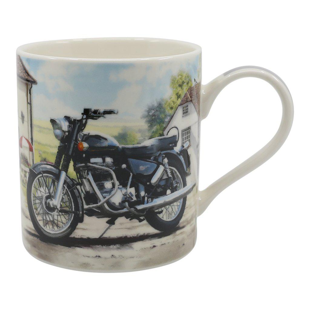 Black Vintage Motorbike Mug Right Side View