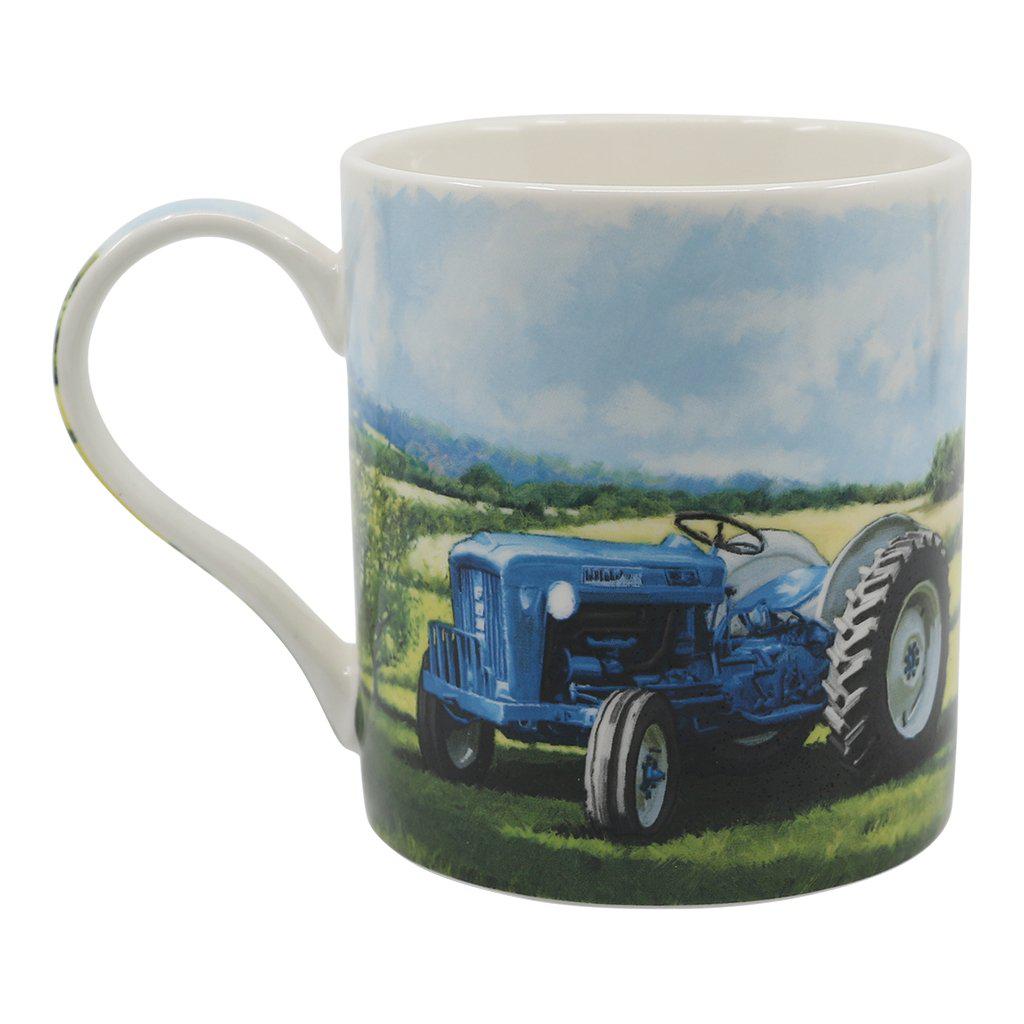 Blue Fordson Classic Tractor Mug Right View