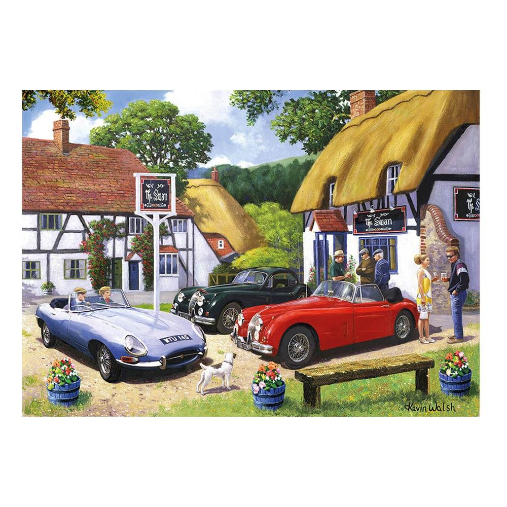 Classic Jaguar E-Type XK150 &amp; XK140 Jigsaw Puzzle 1000 Piece Image of Completed Puzzle Showing Full Picture