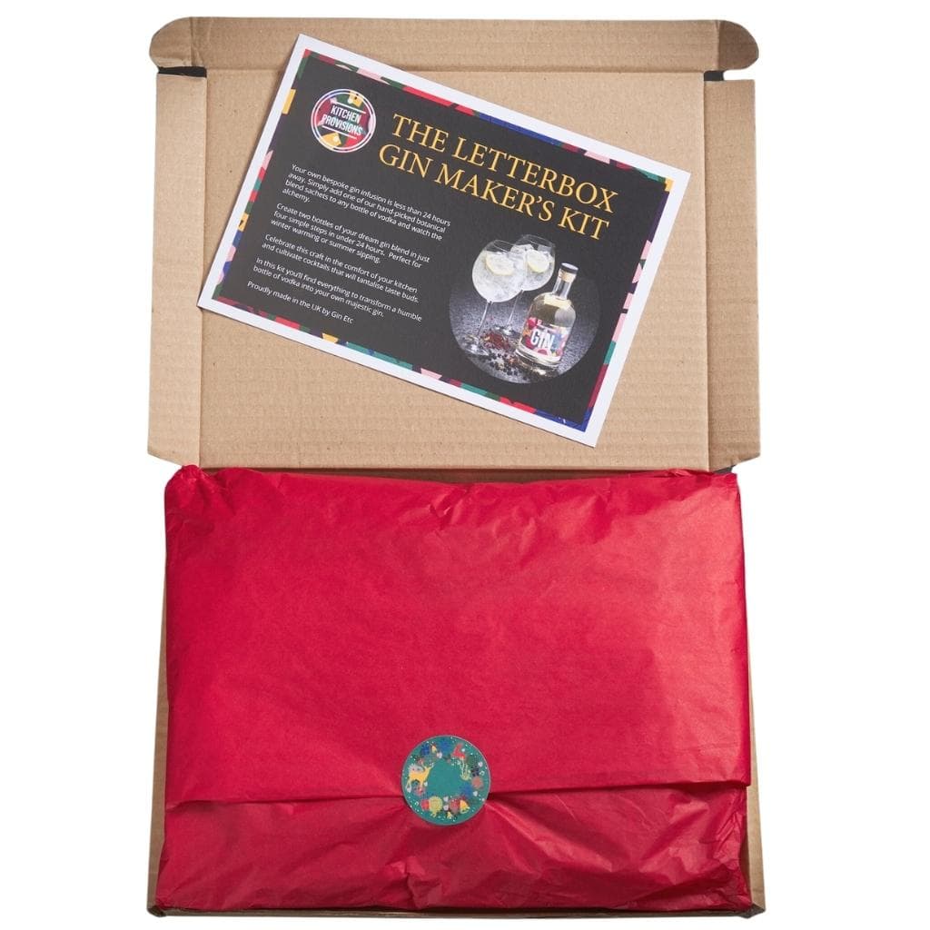 Gin Making Gift Kit showing inside items neatly wrapped in tissue paper