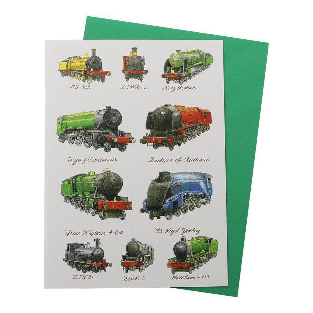 Great British Steam Trains Birthday Greetings Card