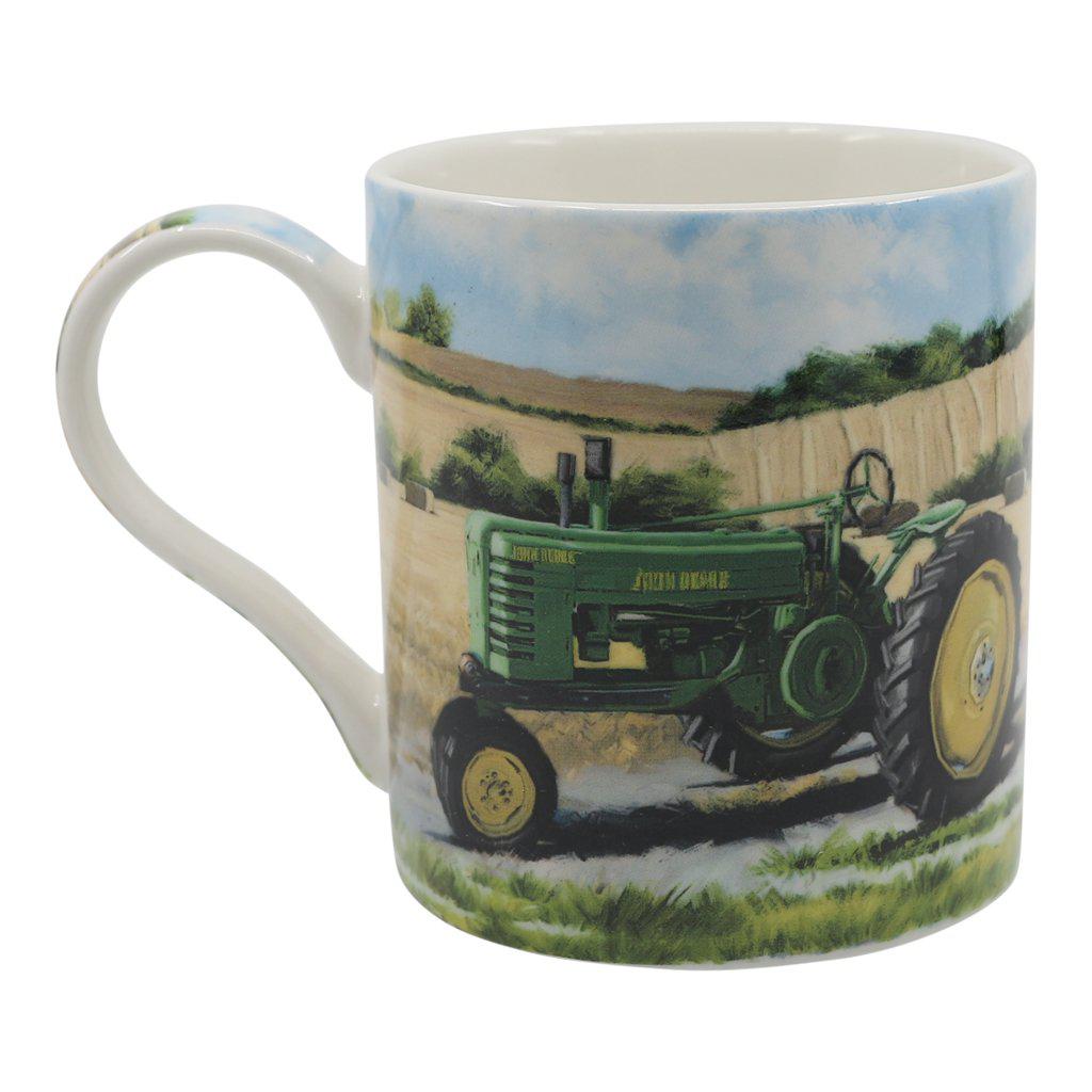 Green John Deere Vintage Tractor Mug Right Side View