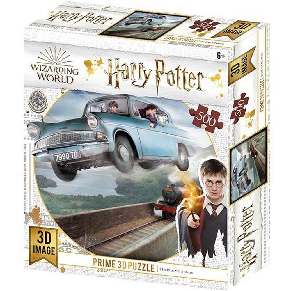 Harry Potter Ford Anglia &amp; Hogwarts Express Train Jigsaw Puzzle 500 Piece-Boxed