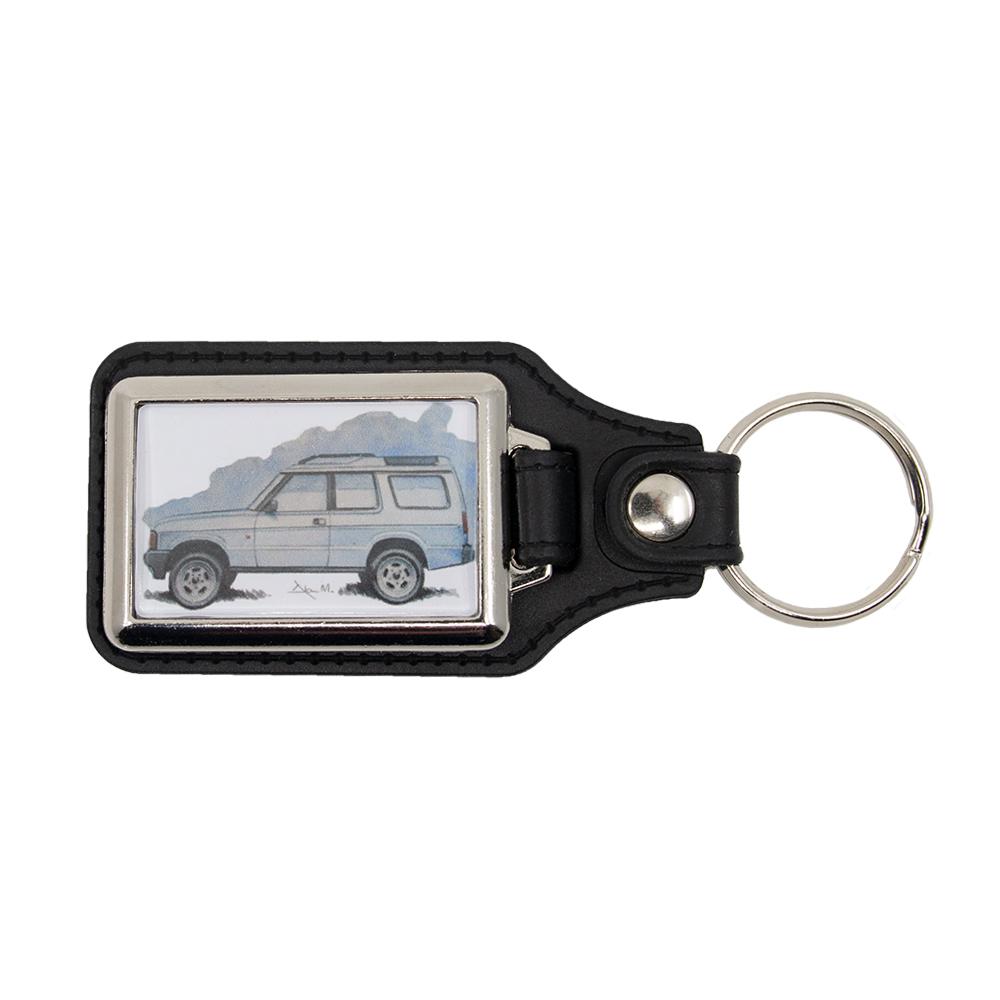 Land Rover Discovery Mk1 Metal &amp; Leatherette Keyring