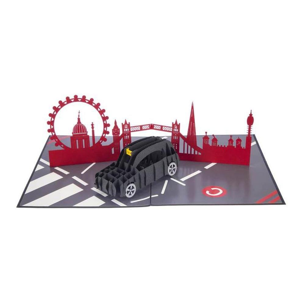 London Taxi Black Cab Pop Up 3D Greetings Card