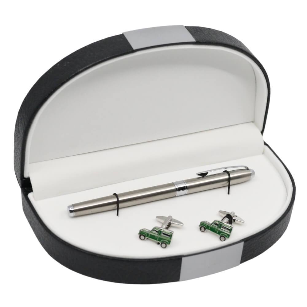 Pen &amp; Half Moon Box For Cufflinks Gift Set