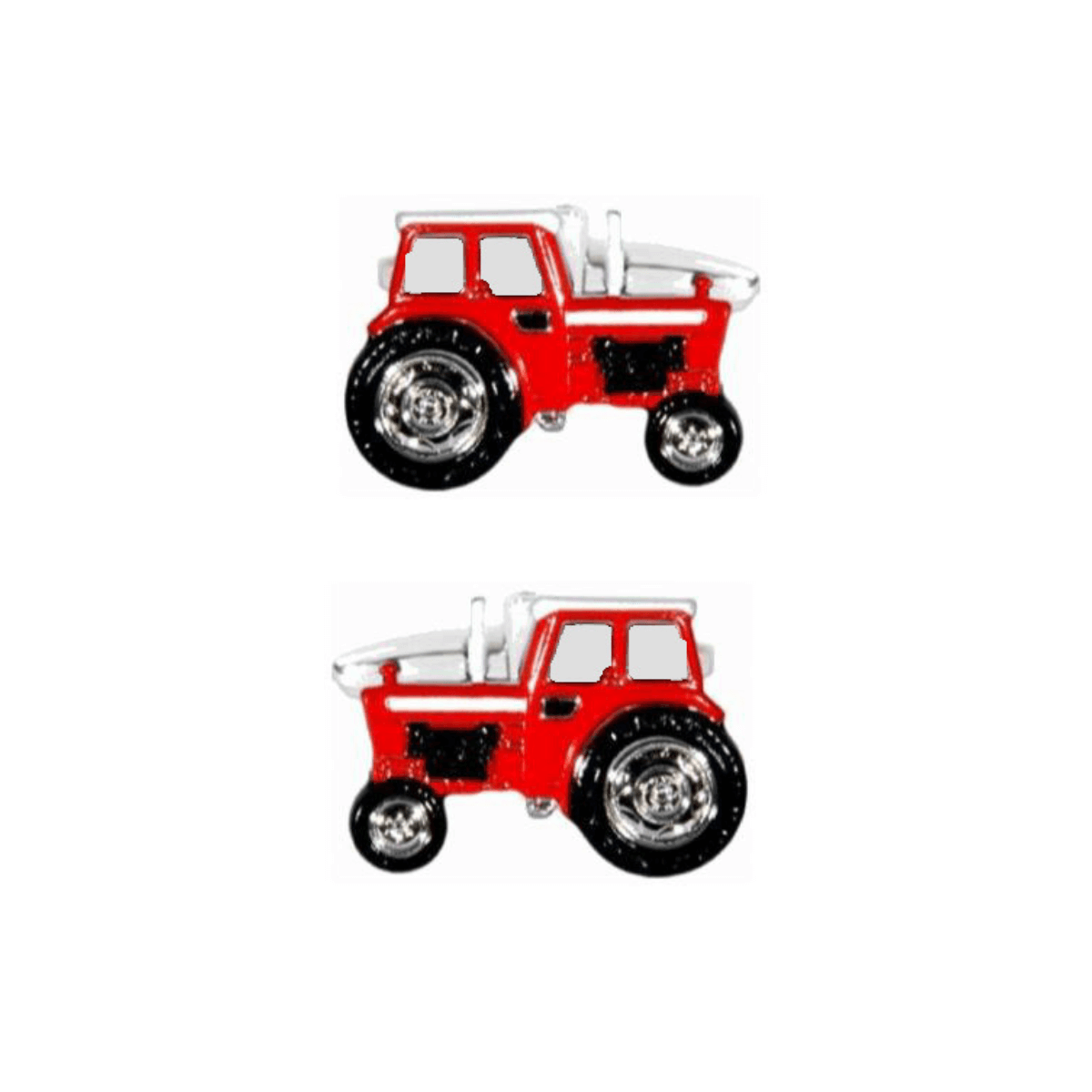 Ideal Gift For Tractor Lovers &amp; Drivers - Rhodium Plated Cufflinks