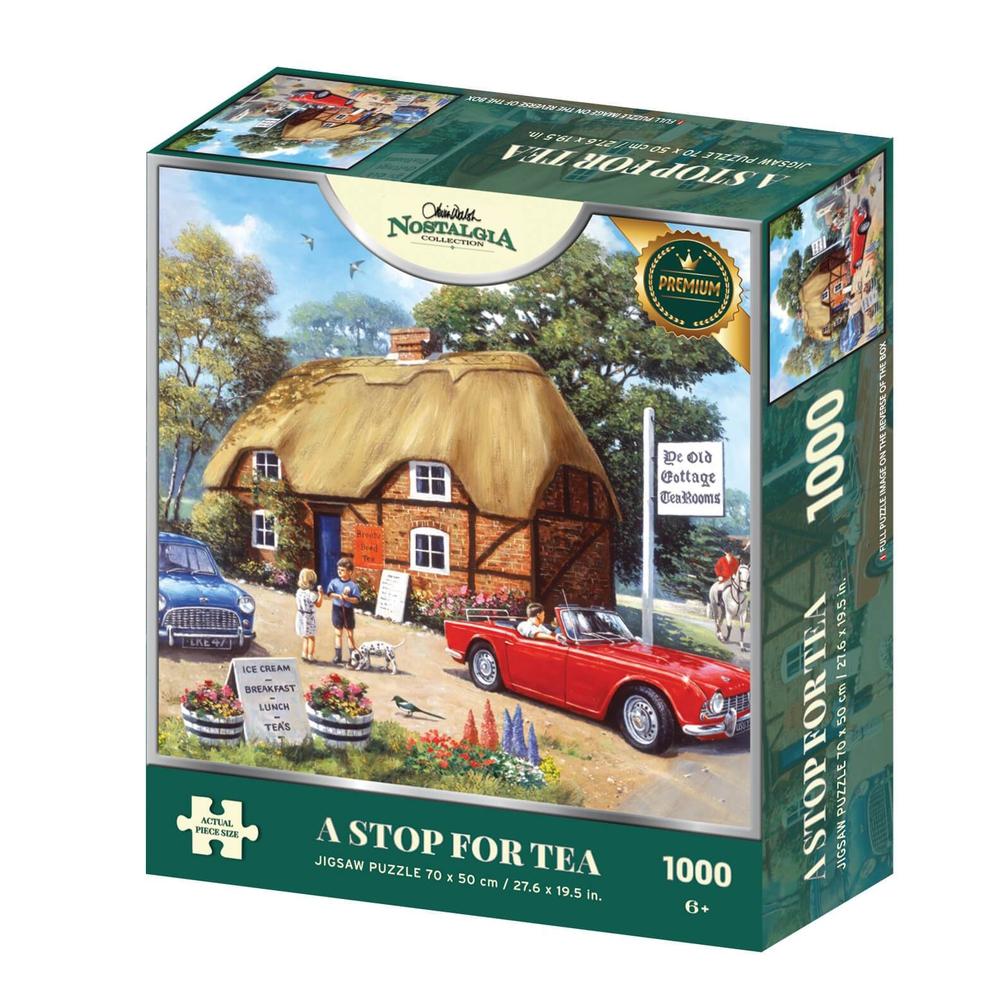 Triumph TR4 Roadster and Austin Mini Classic Car Jigsaw Puzzle 1000 Piece-Boxed