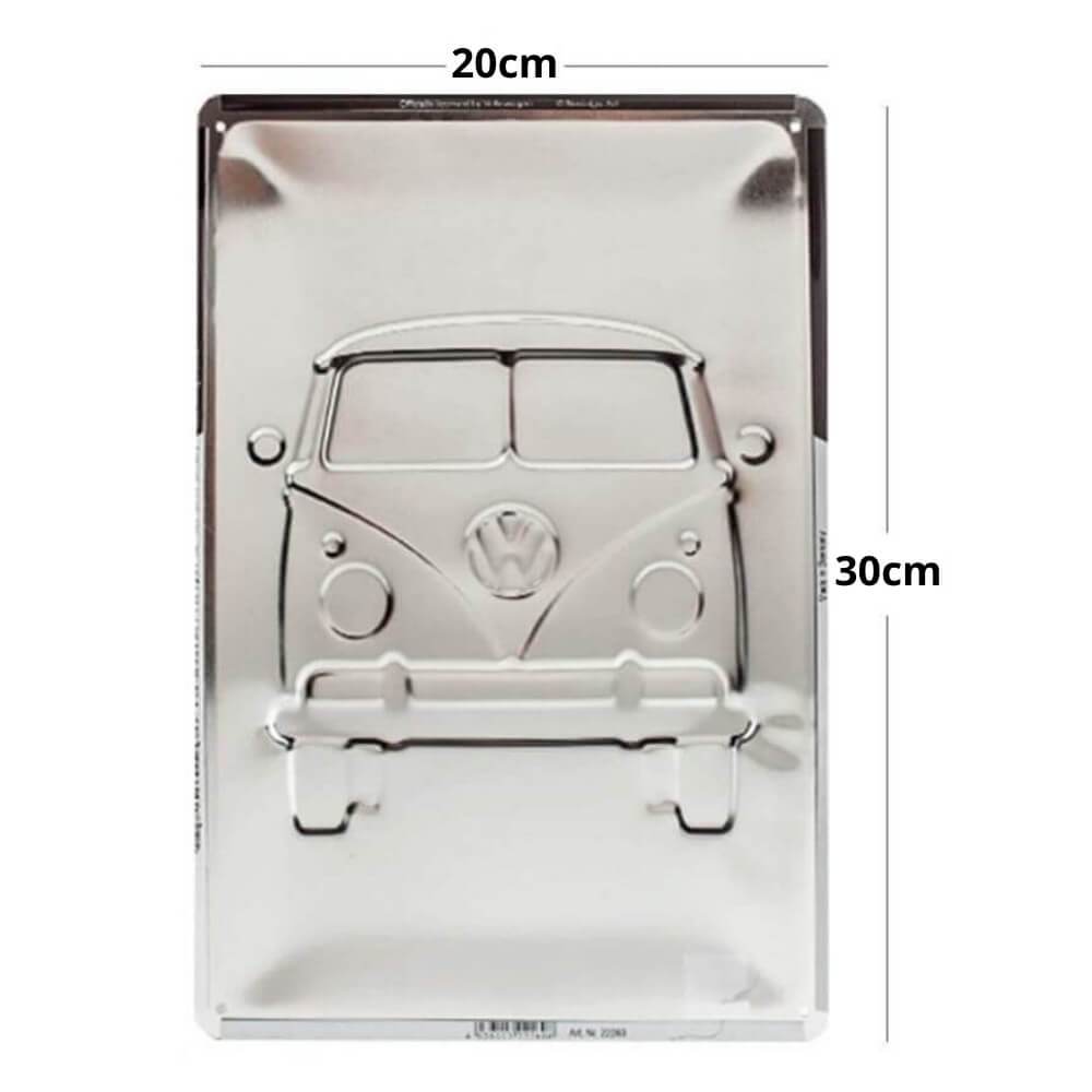 VW Campervan Good In Shape Steel Embossed Metal Wall Sign