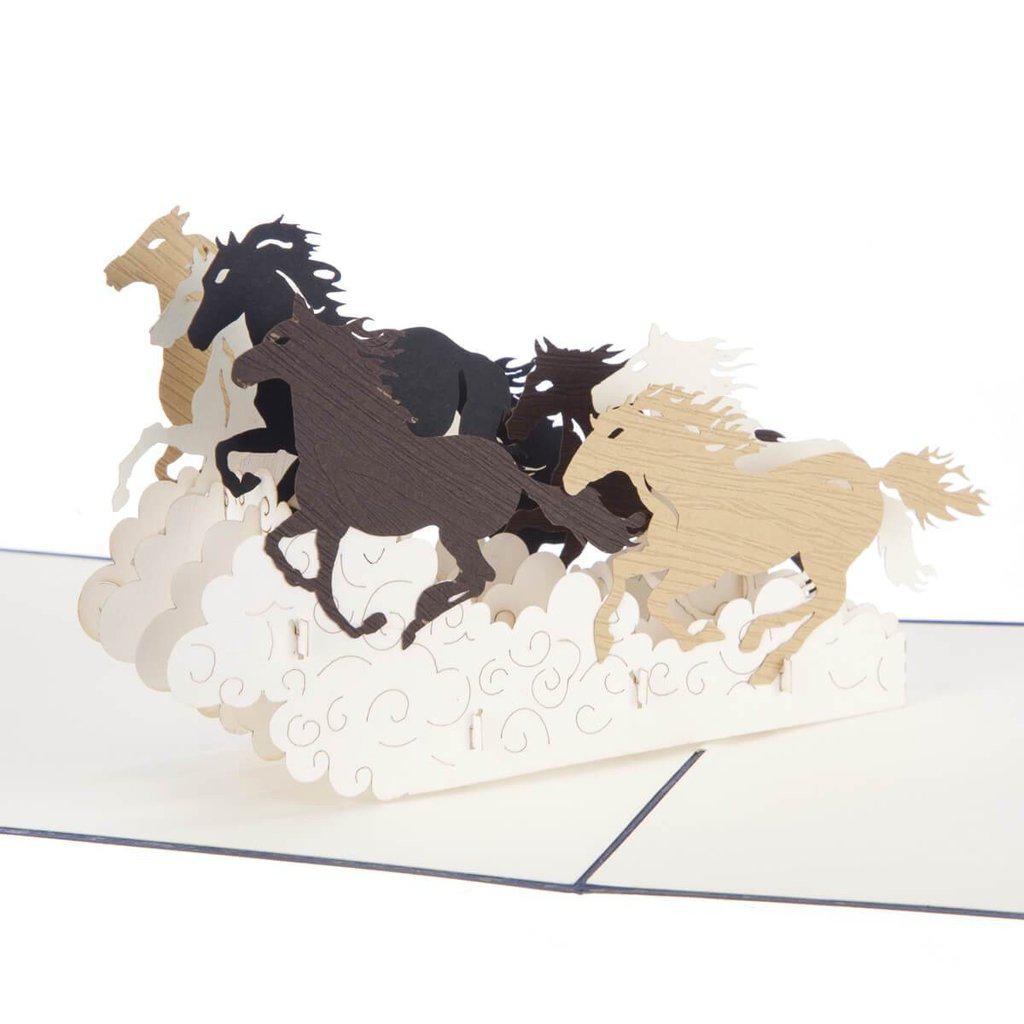 Wild Horses 3D Pop Up Greetings Card