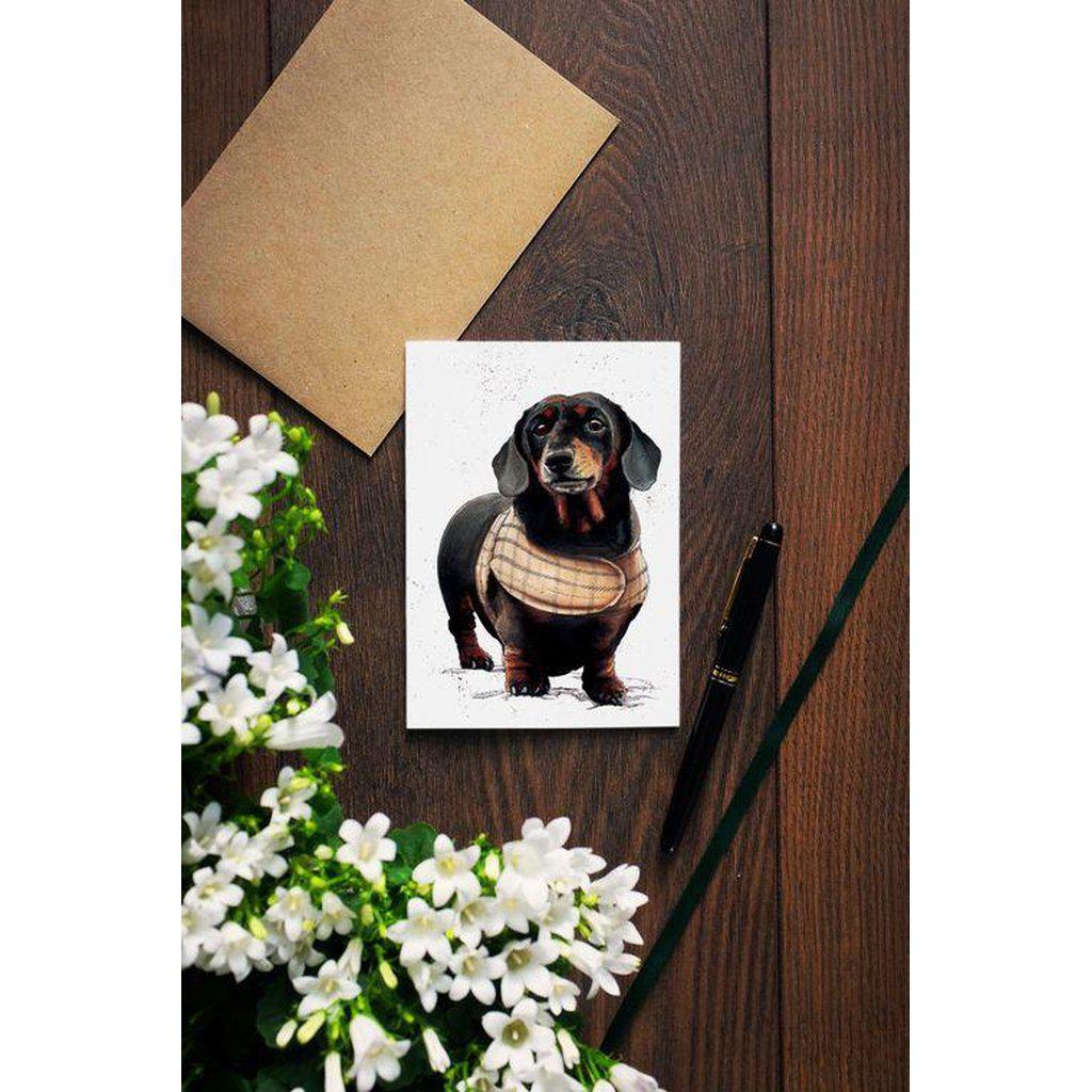 Arthur The Dachshund Dog Greetings Card For All Occasions-Gifts Made Easy