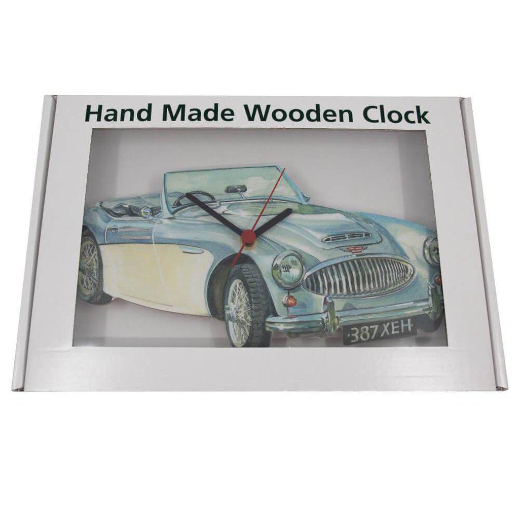 Austin Healey 3000 Classic Car Wooden Wall Clock in Gift Presents Box