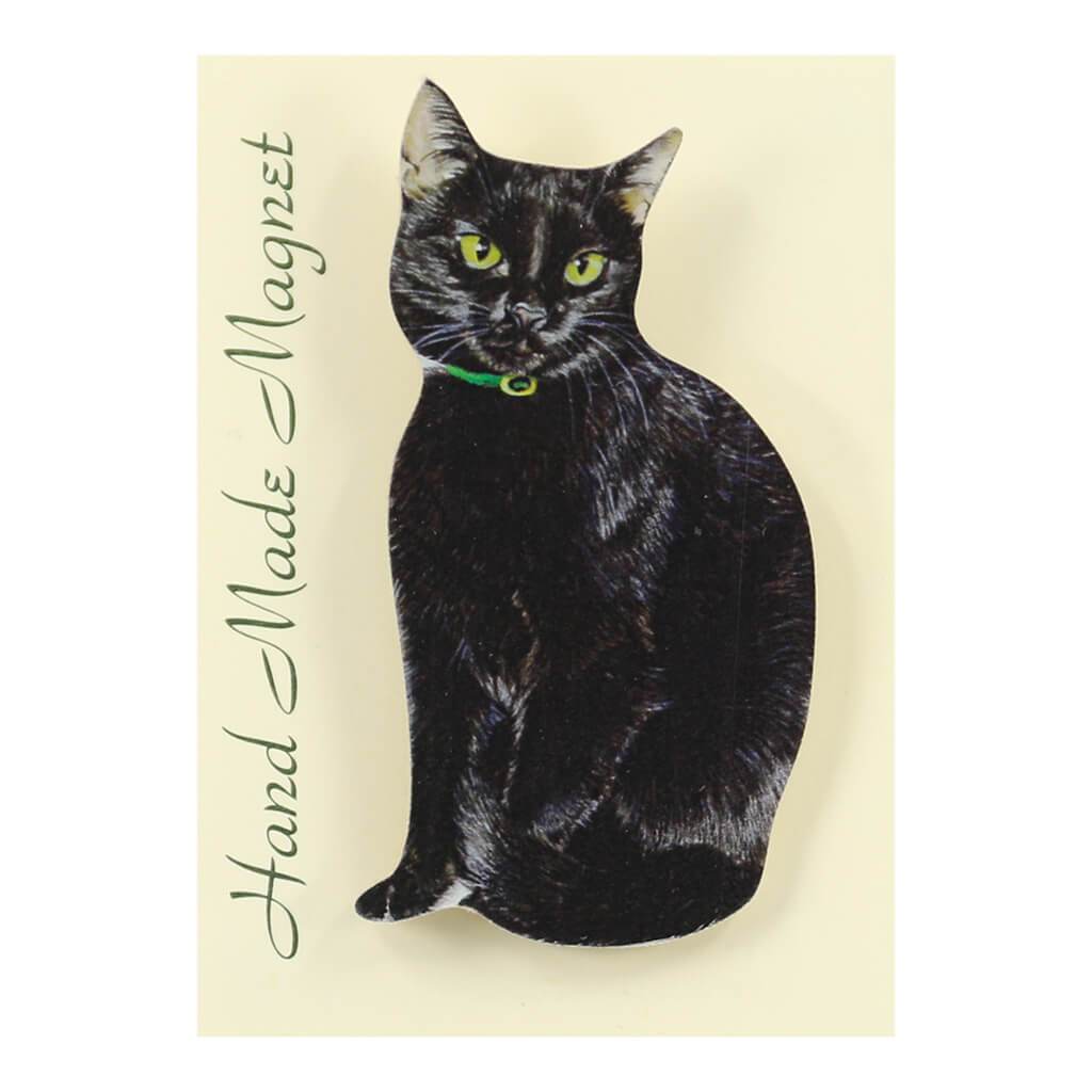 Black Cat Handmade Fridge Magnet in Gift Packaging