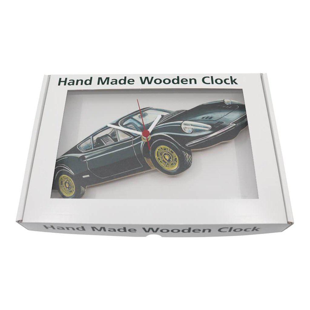 Black Ferrari Dino Handmade Wooden Wall Clock