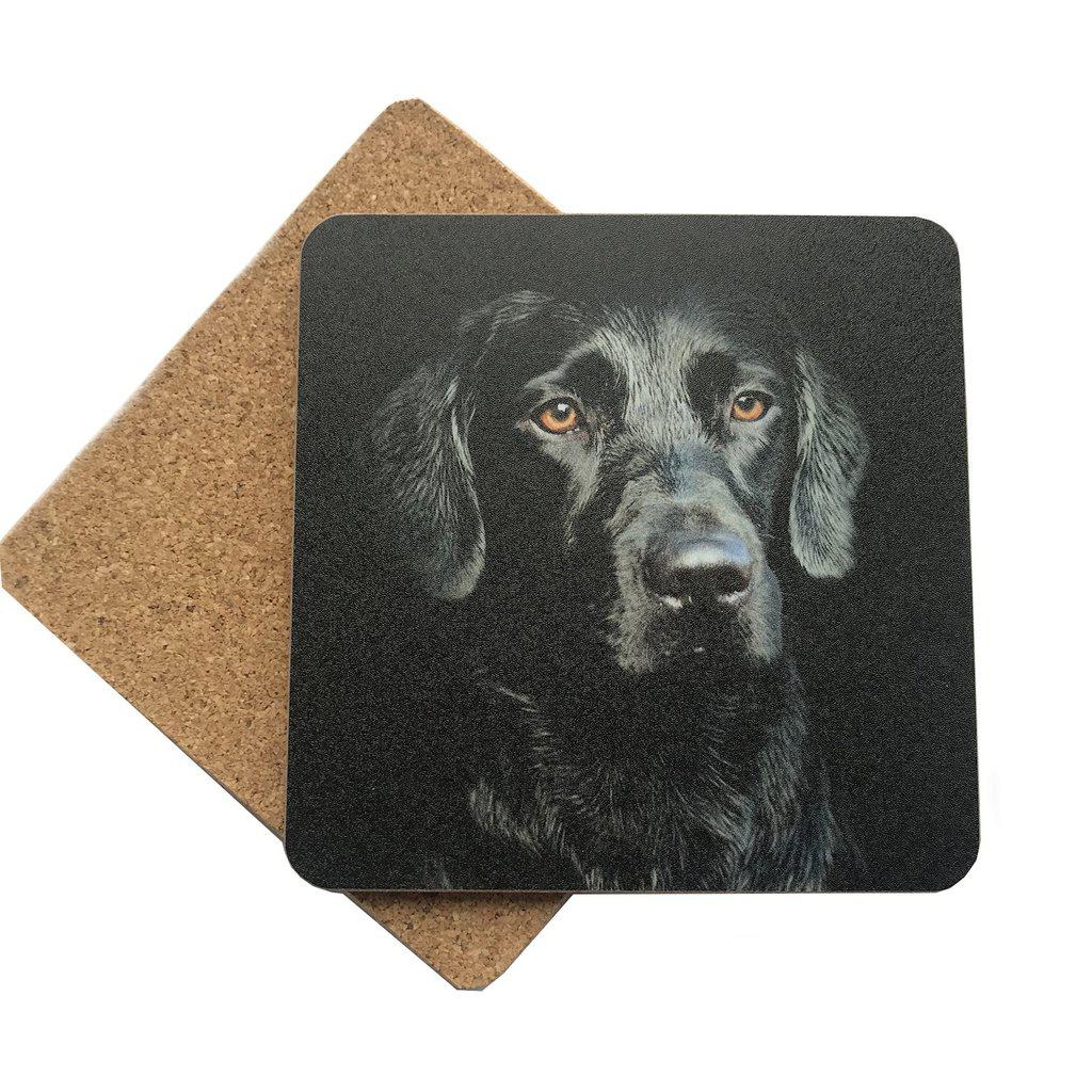 Black Labrador Dog Drinks Coaster