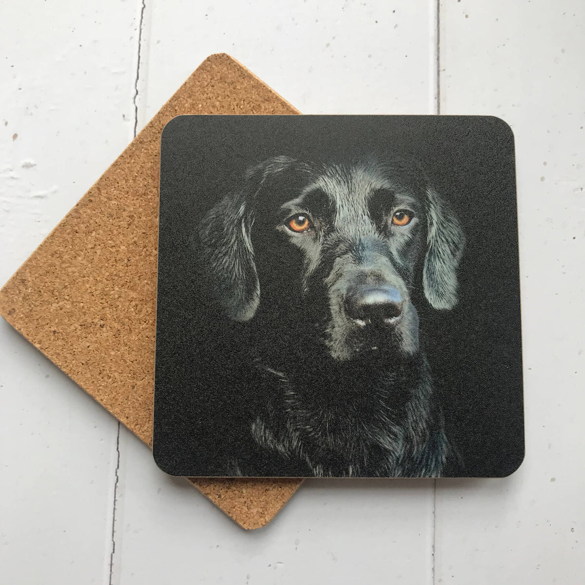 Black Labrador Dog Drinks Coaster