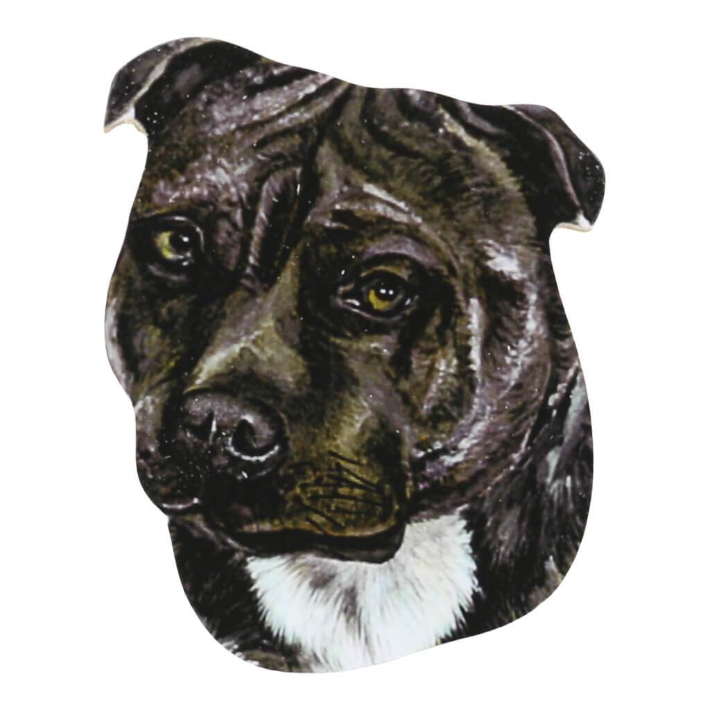 Black Staffordshire Bull Terrier Staffy Dog Handmade Fridge Magnet