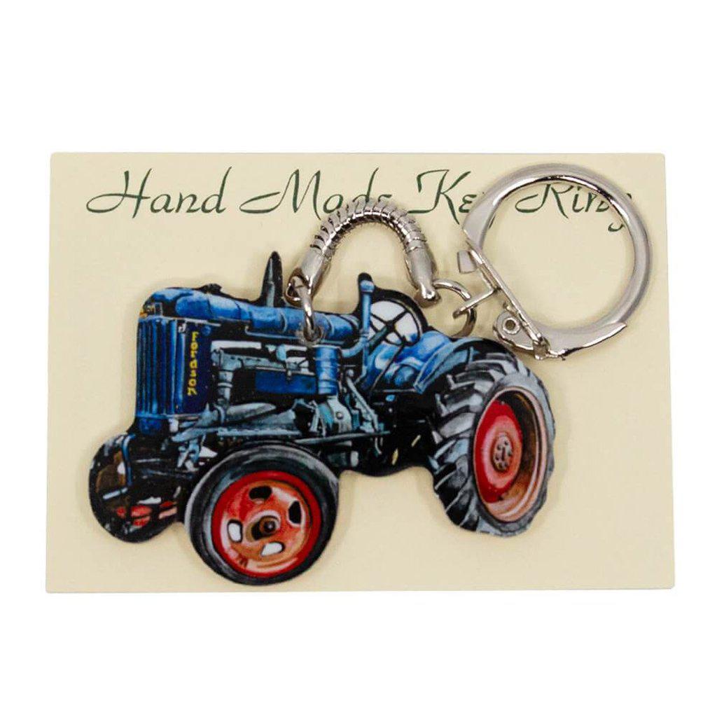 Classic Blue Fordson Tractor Keyring in Gifts Packaging