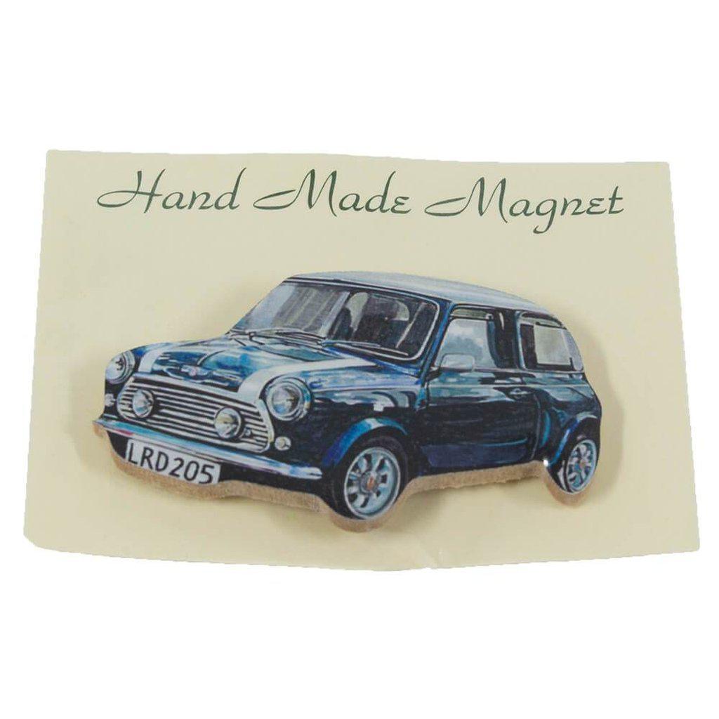 Hand Made Classic Mini Cooper Blue Fridge Magnet In Packaging