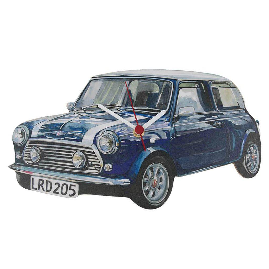 Classic Mini Cooper Blue Car Wall Clock